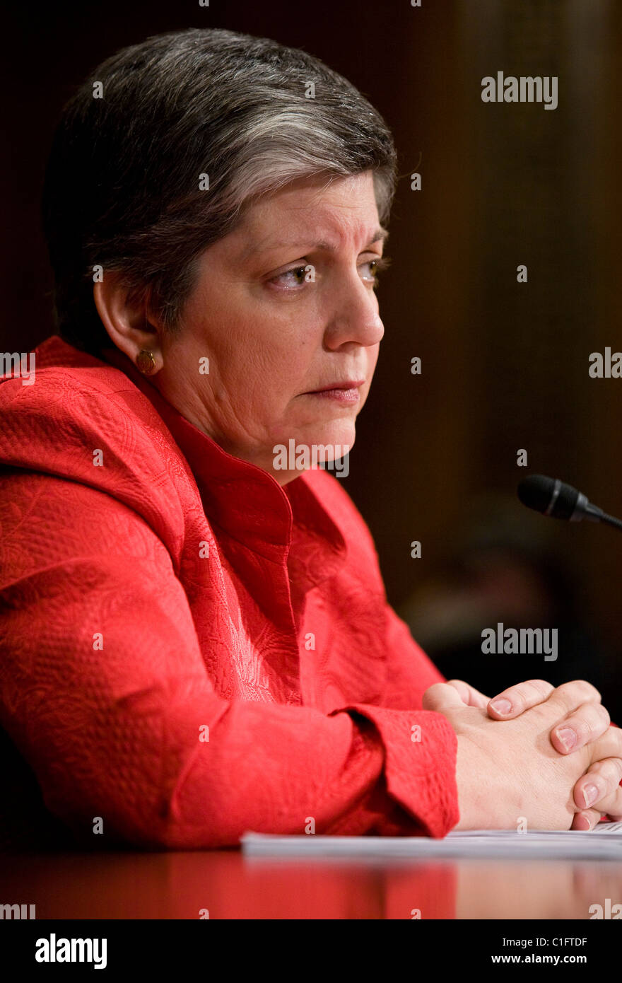 La Secretaria de Seguridad Nacional Janet Napolitano. Foto de stock