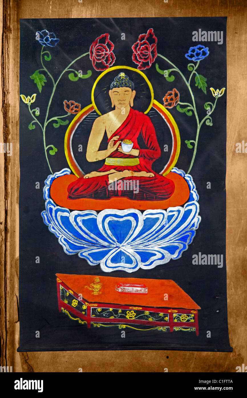 Buda Amoghasiddhi, Dhyani Buddha, Tibet pintura de tela Fotografía de stock  - Alamy