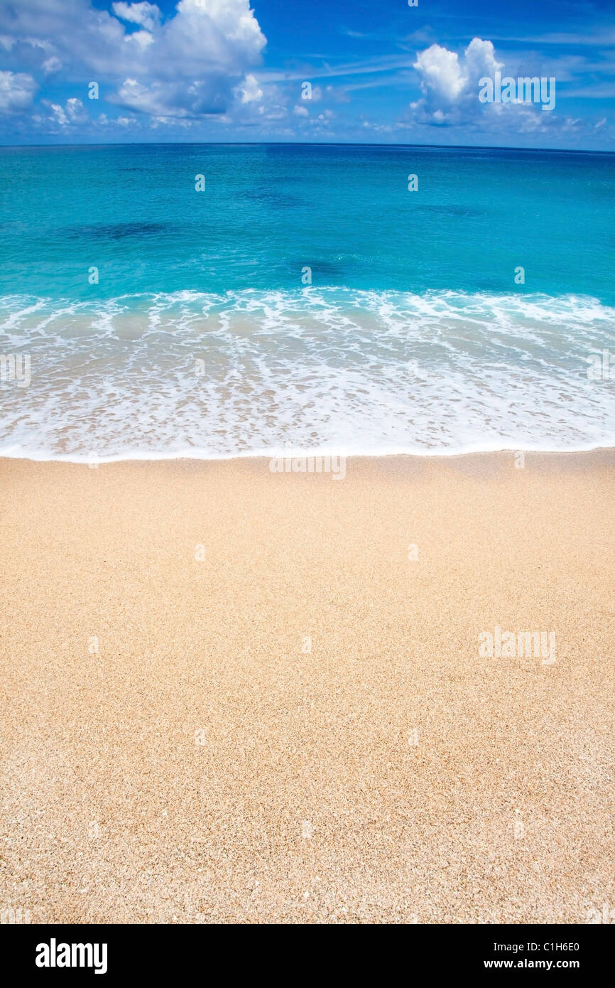Playa de arena blanca tropical y cloud Foto de stock