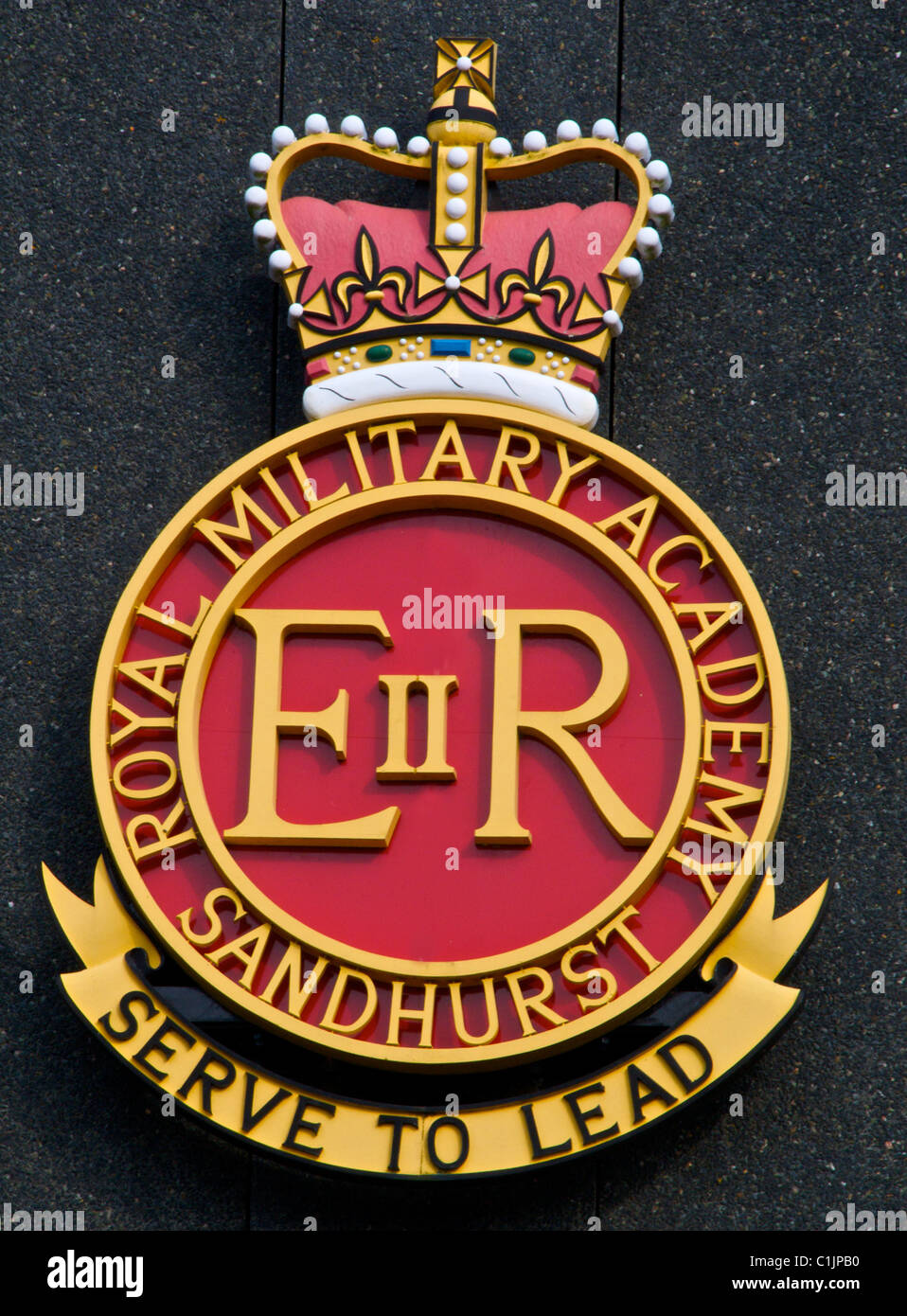 Insignia, emblema de la Real Academia Militar de Sandhurst Foto de stock