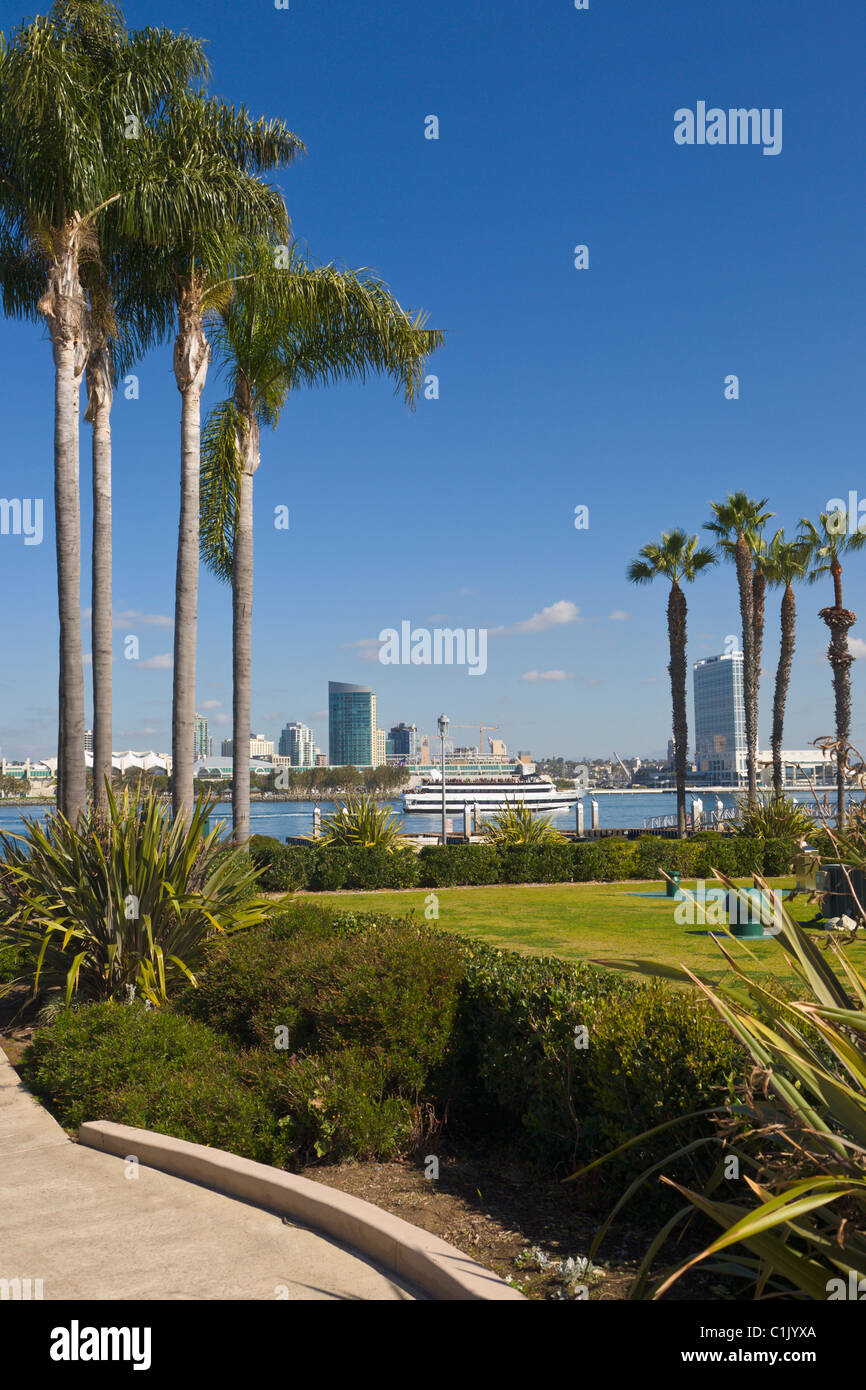 La Isla de Coronado y el horizonte de San Diego, California, EE.UU. Foto de stock