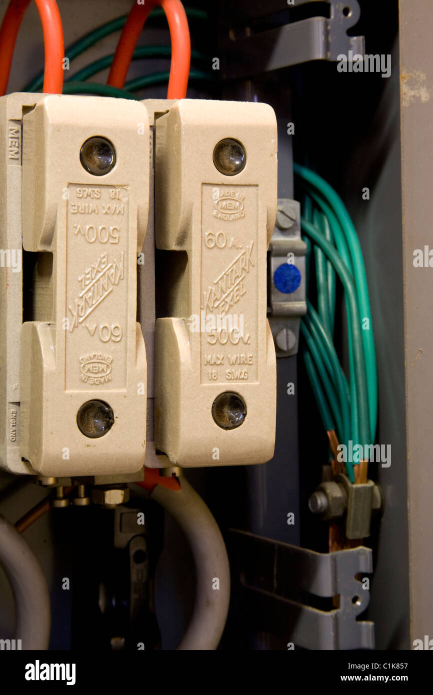 Fusible de red eléctrica, tipo antiguo, cerámica conectores internos