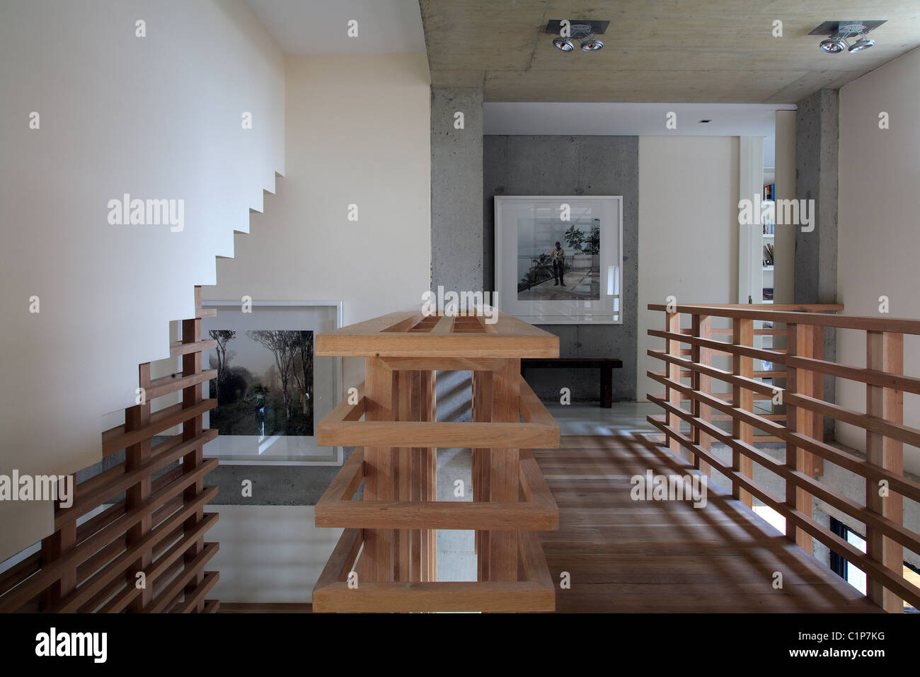 Sudáfrica, Cape Town, Camps Bay, interieur de arquitectos casa Foto de stock
