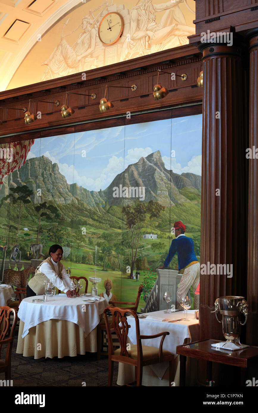 Sudáfrica, Cape Town, de 5 estrellas, el Mount Nelson Hotel Cape Colony restaurante Foto de stock