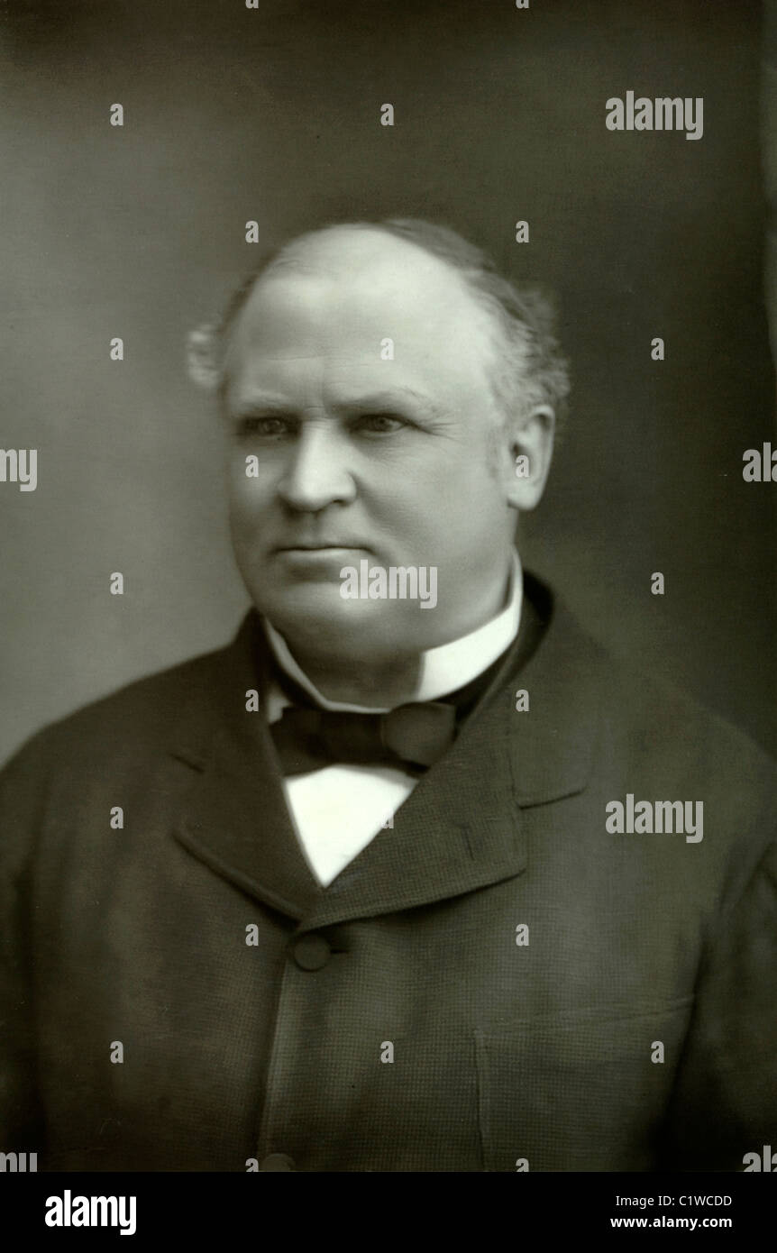 Retrato de Edward Henry Stanley, o Edward Stanley, 15th Conde de Derby (1826-1893) estadista y político británico. Tipo Woodburytype Foto de stock