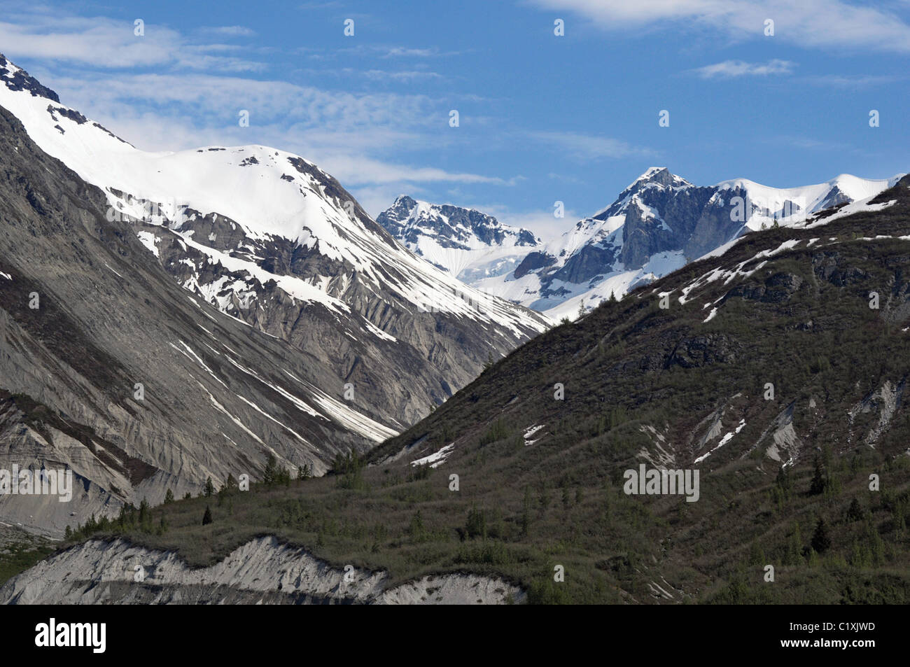 Glacier Bay, Alaska, dentro del pasaje. Foto de stock