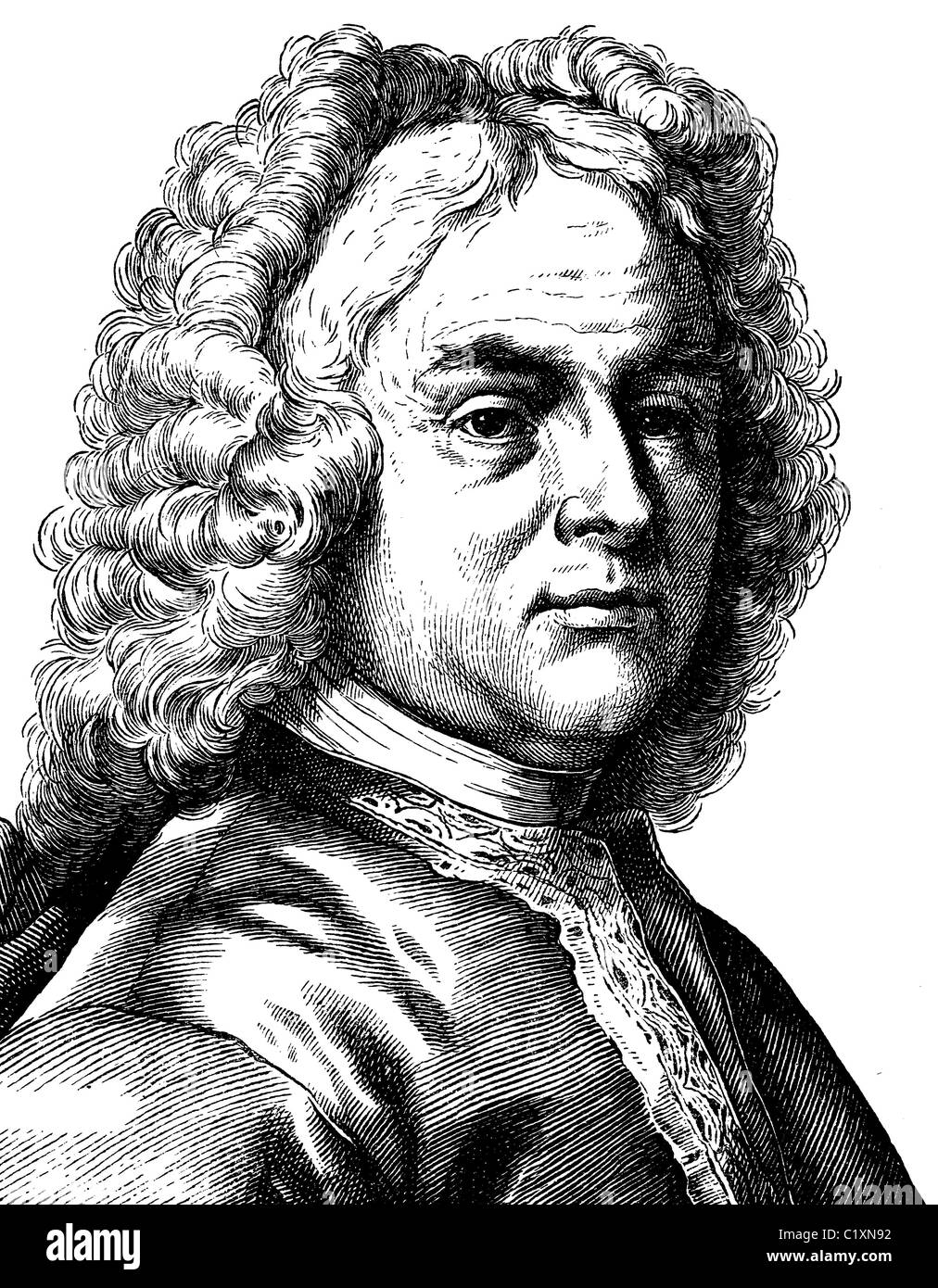 Mejora de la imagen digital de George Frideric Haendel, Georg Friedrich Haendel, 1684 - 1759, retrato, ilustración histórica, 1880 Foto de stock