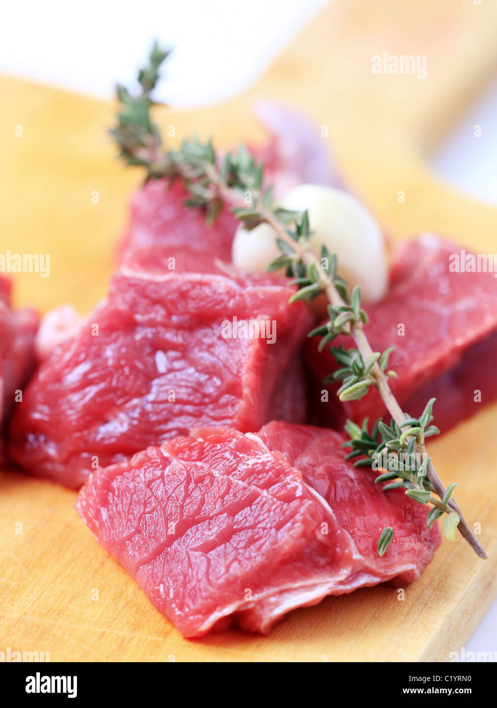 Trozos de carne roja Foto de stock