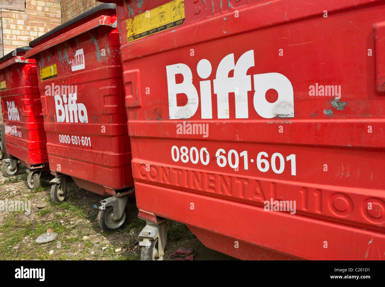 Caballito Biffa papeleras para la eliminación de residuos. Foto de stock