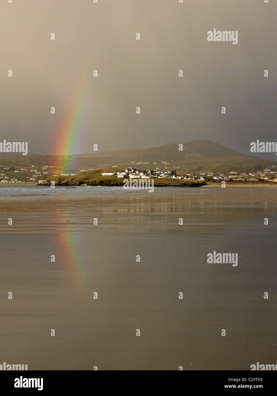 Downings Strand, en una luz espectacular, Donegal, Irlanda Foto de stock
