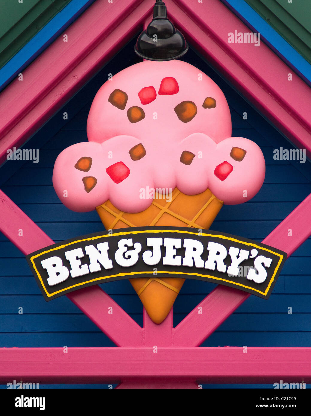 Ben y Jerry's, Ben y Jerry, fábrica de helados en Waterbury, Vermont, EE.UU. Foto de stock
