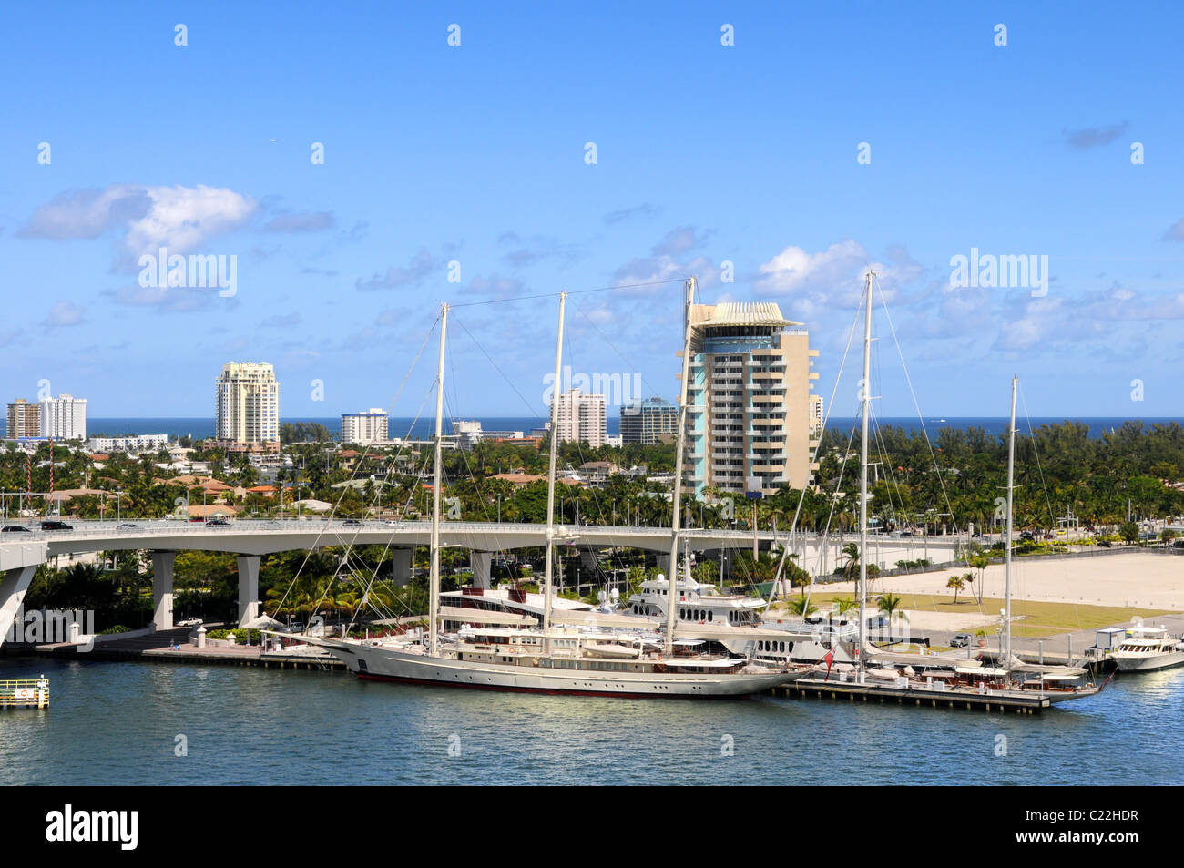 Yates y barcos en Fort Lauderdale Foto de stock