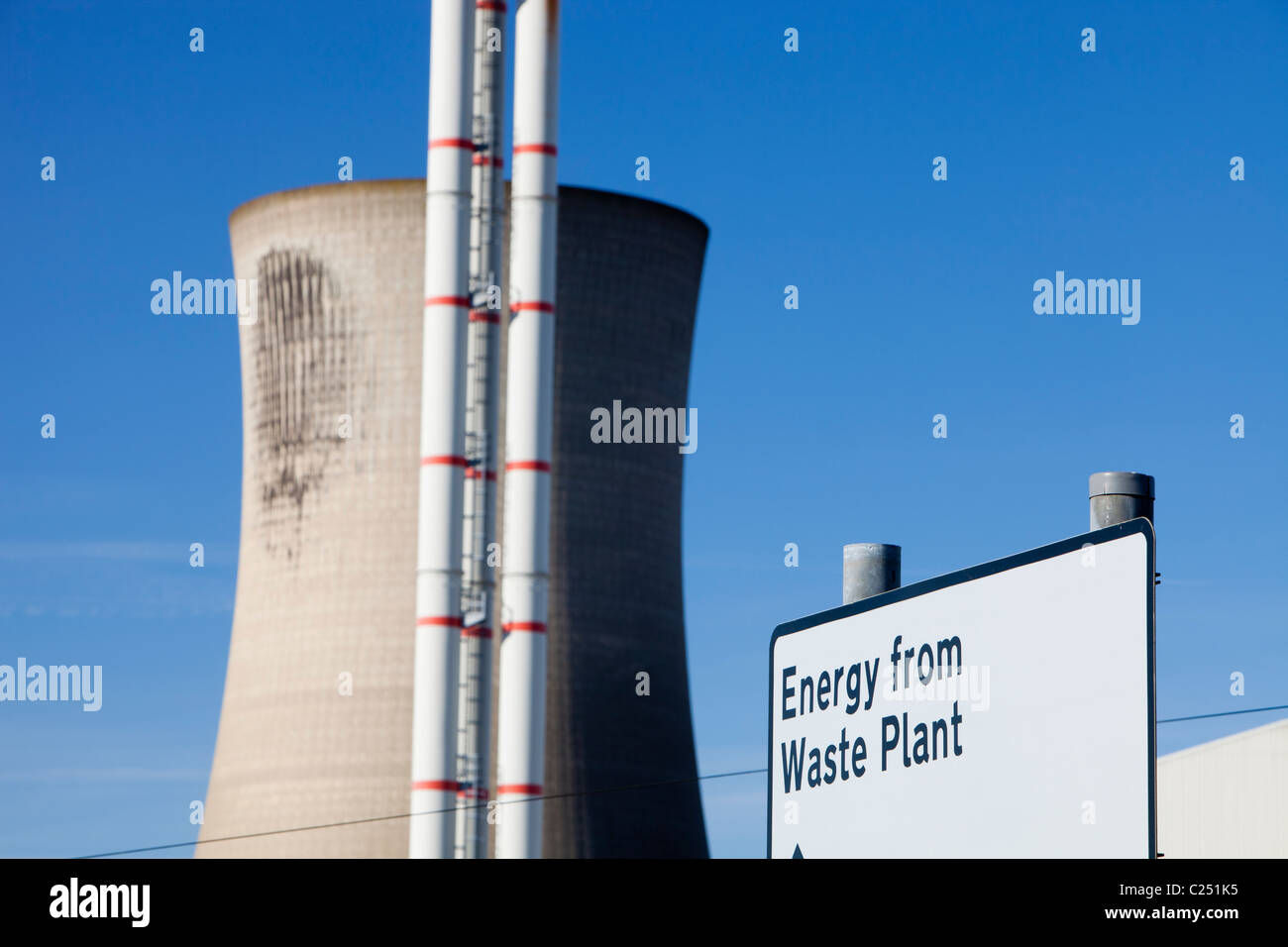Una planta de energía a partir de residuos Sita en Billingham, Teeside, Reino Unido. La planta quema basura doméstica Foto de stock