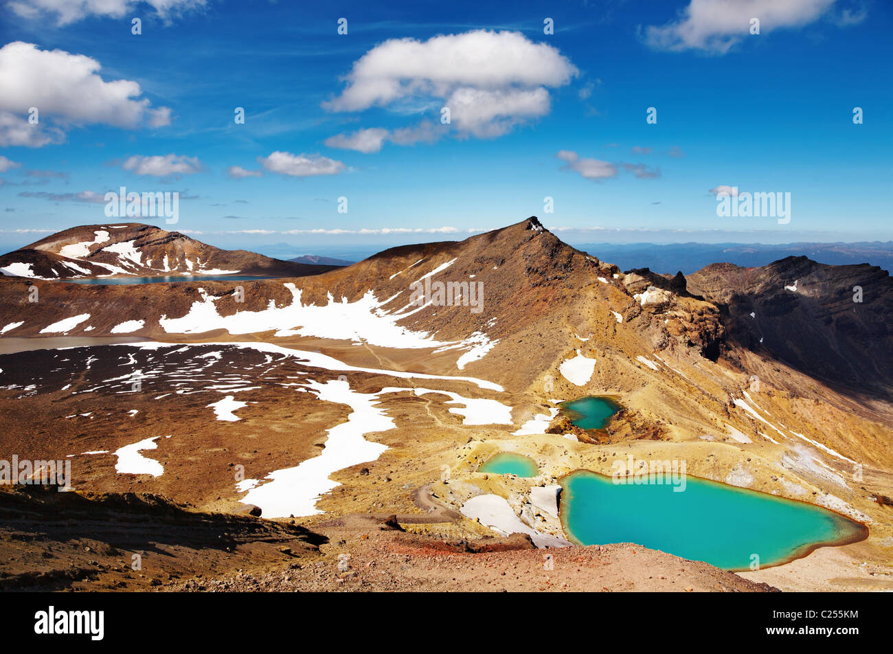 Lagos Esmeralda, el Parque Nacional de Tongariro, Nueva Zelanda Foto de stock