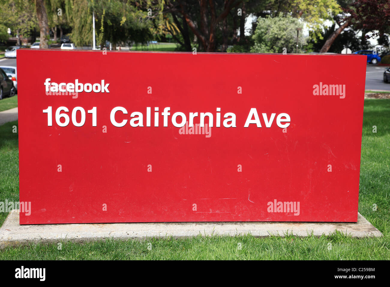 La dirección de la empresa Facebook Silicon Valley Tech Company el 31 de marzo de 2011 Foto de stock