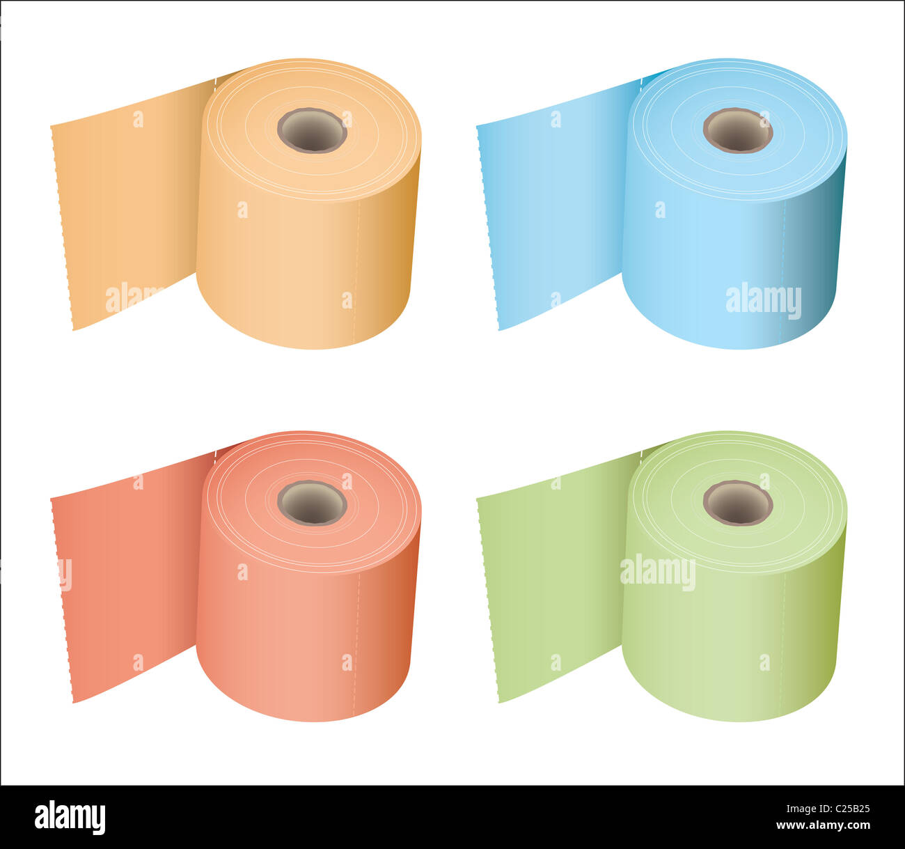 Rollo de papel higiénico de color en una gran variedad de sutiles colores  tejido Fotografía de stock - Alamy