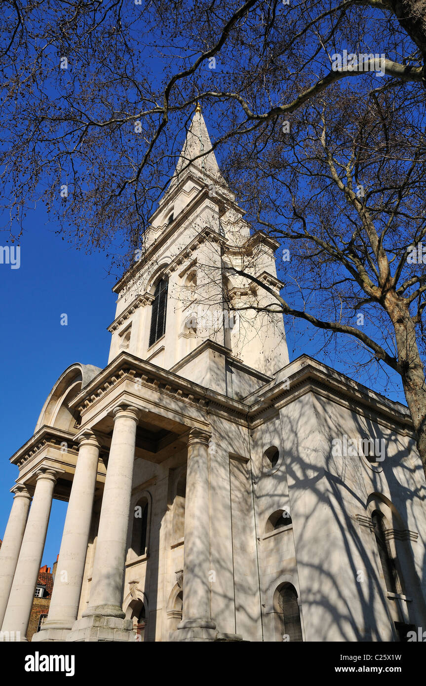 La Iglesia de Cristo, Spitalfields, en el corazón de East End de Londres, Gran Bretaña Foto de stock