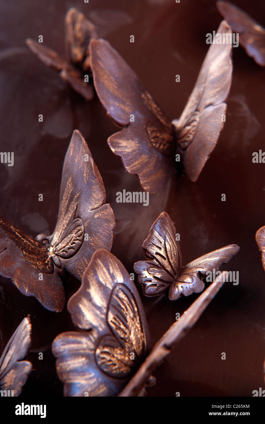 Mariposas de chocolate,chocolate leafs Fotografía de stock - Alamy