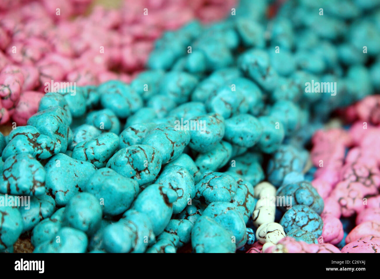 Close-up de coloridas piedras semi-preciosas Foto de stock