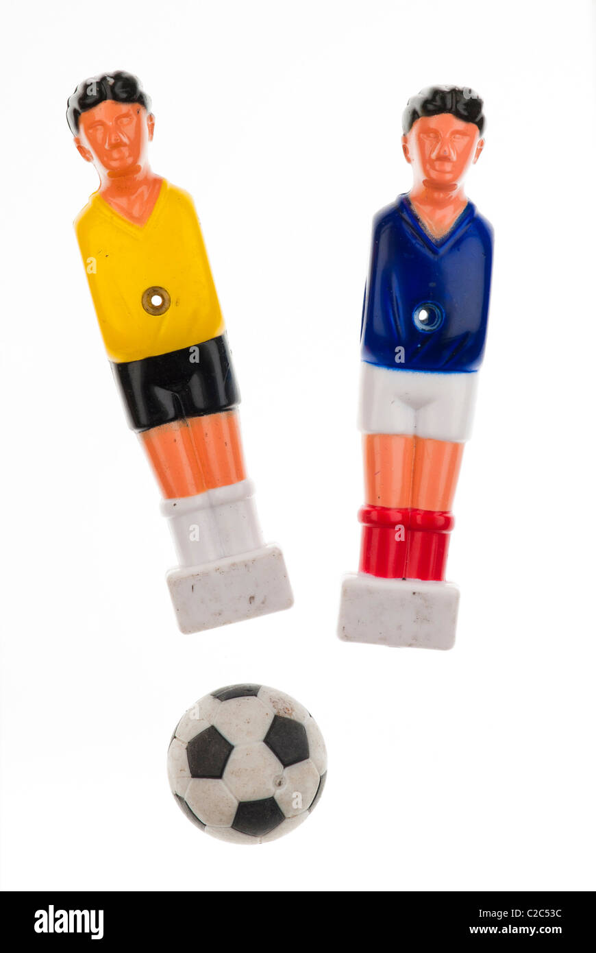 Tabla de figuras del fútbol con el fútbol Foto de stock