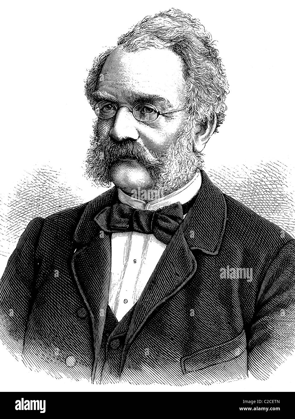 Werner von Siemens, 1816 - 1892, inventor, fundador de la ingeniería eléctrica y fundador de Siemens AG, ilustración histórica Foto de stock