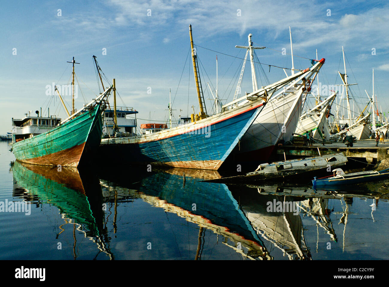 Puerto Paotere, Makassar en Sulawesi del Sur, Indonesia Foto de stock