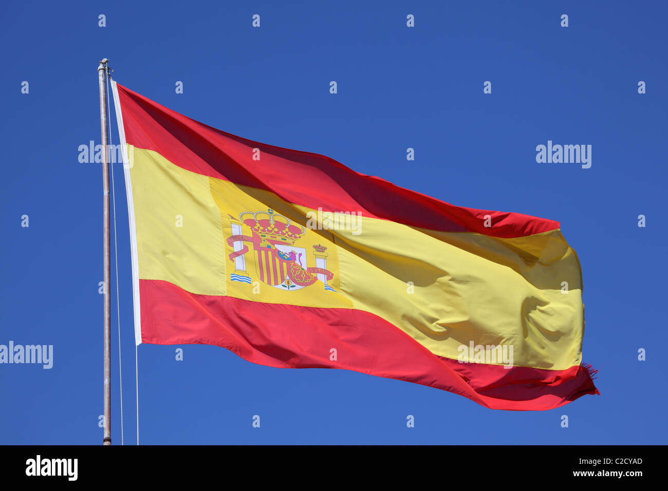 Pabellón de España contra un cielo azul Foto de stock