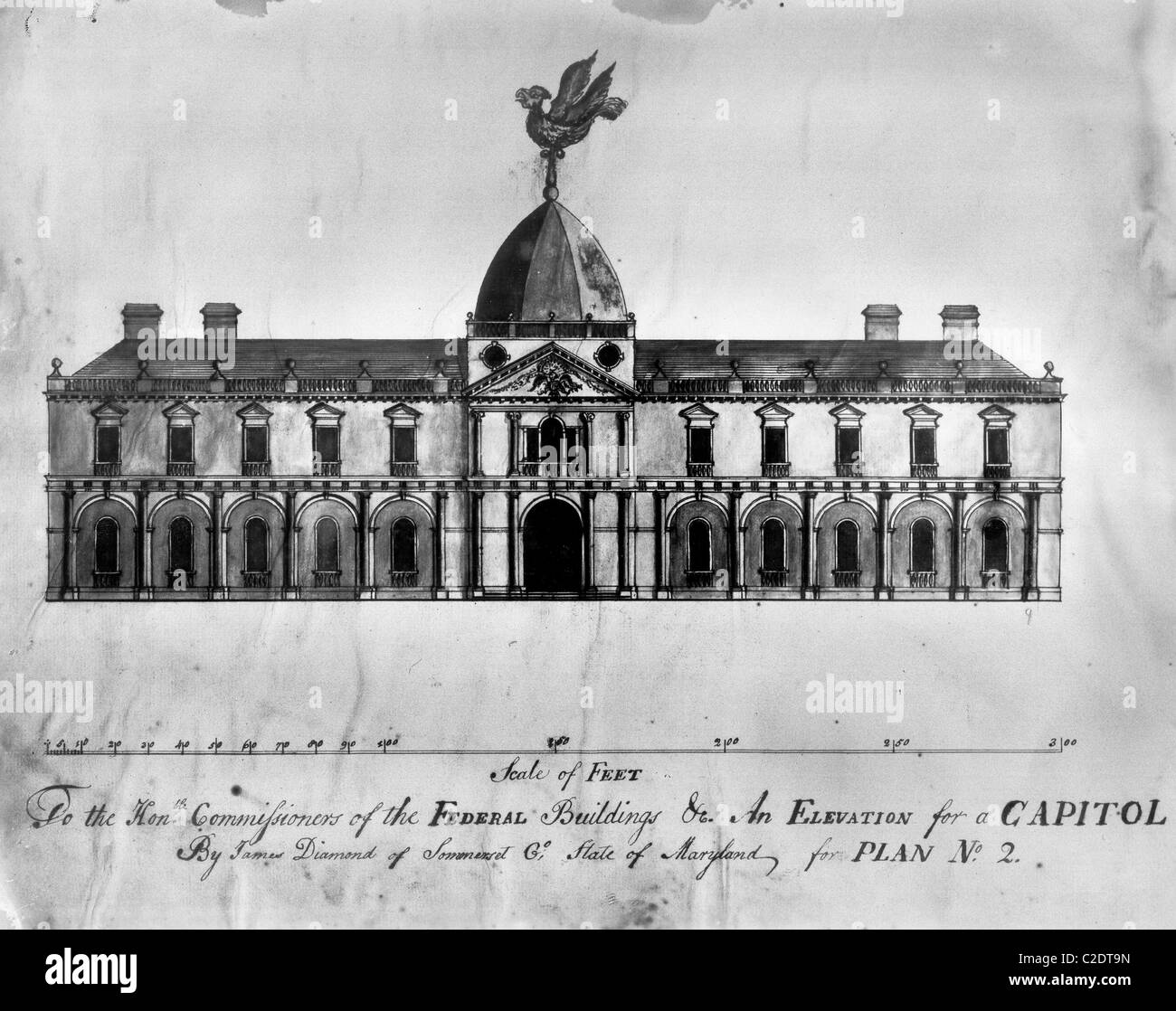 El diseño del edificio del Capitolio de EE.UU. por James Diamond Foto de stock