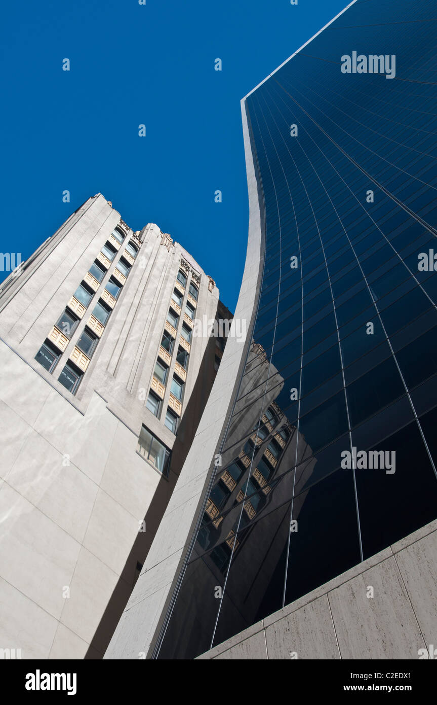 Solow edificio con vertical pendiente, 9 West 57th Street, Manhattan, Ciudad de Nueva York, EE.UU. Foto de stock