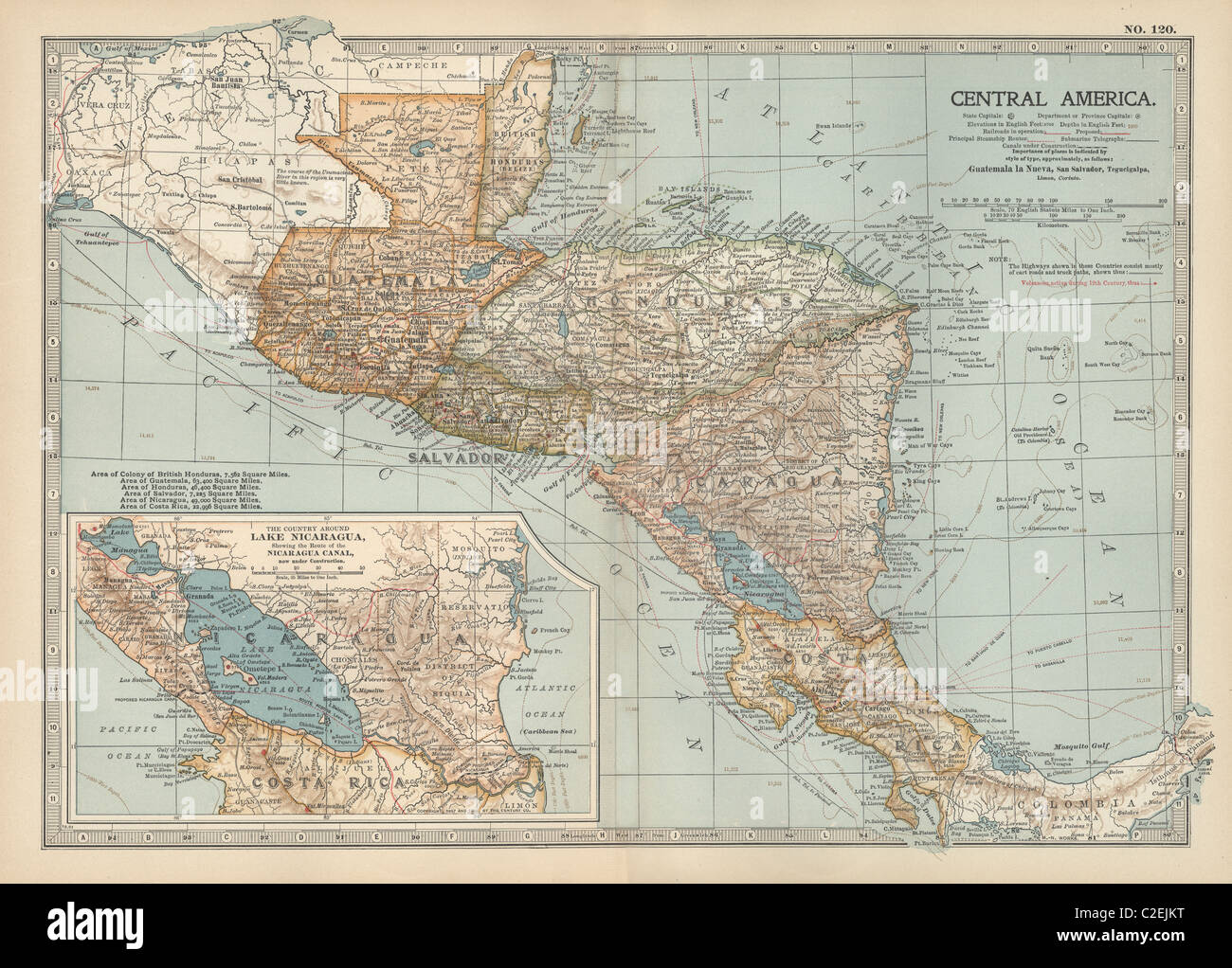 Mapa de América Central Foto de stock