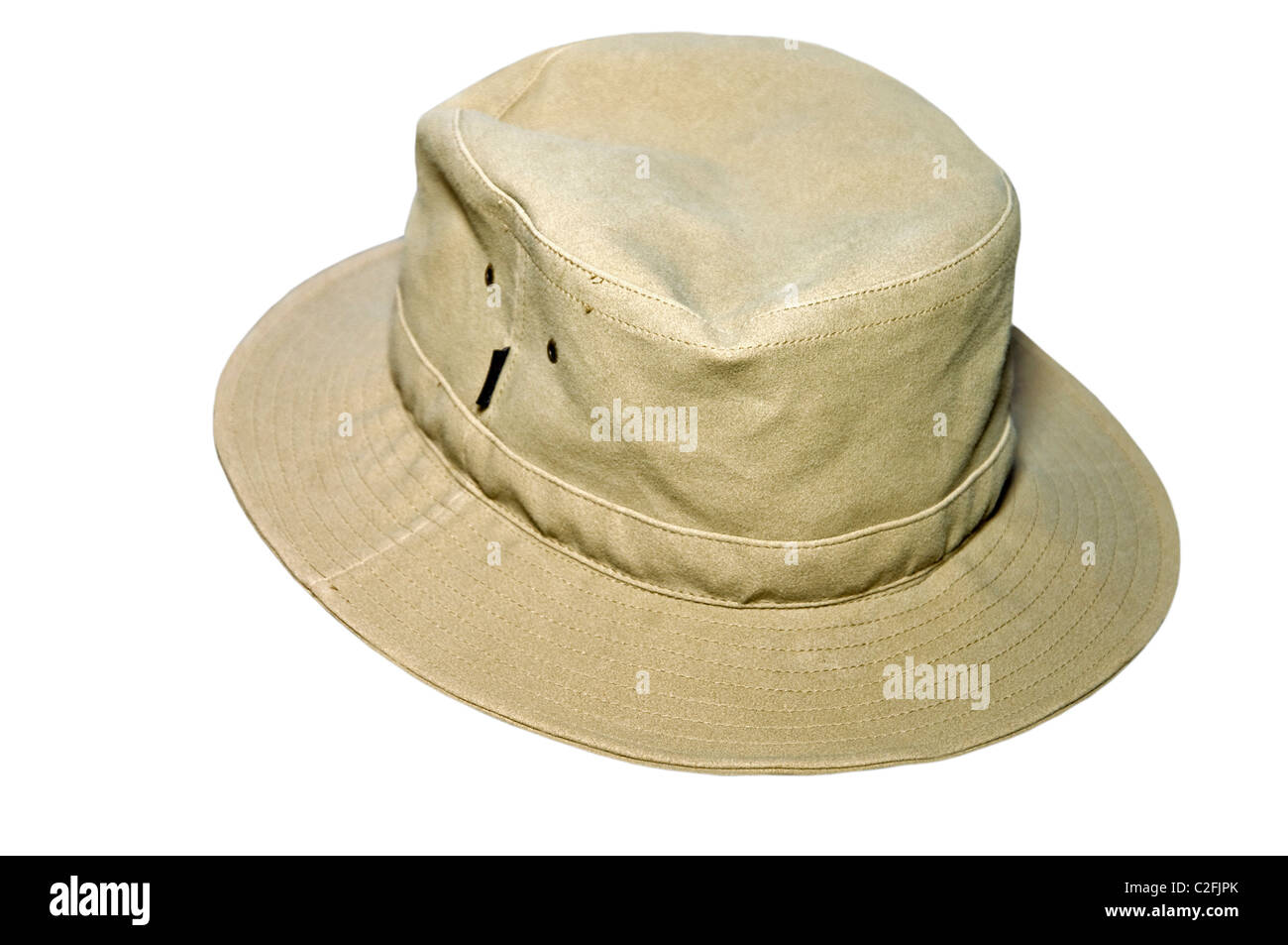 Sombrero de paño o lienzo aislado en blanco. Foto de stock