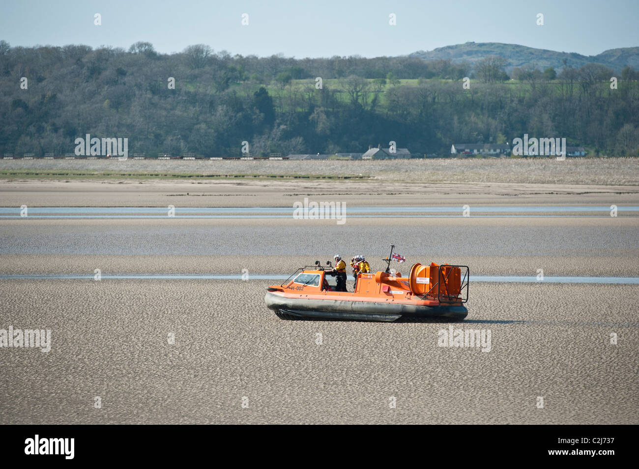 La bahía de Morecambe, bote salvavidas Foto de stock