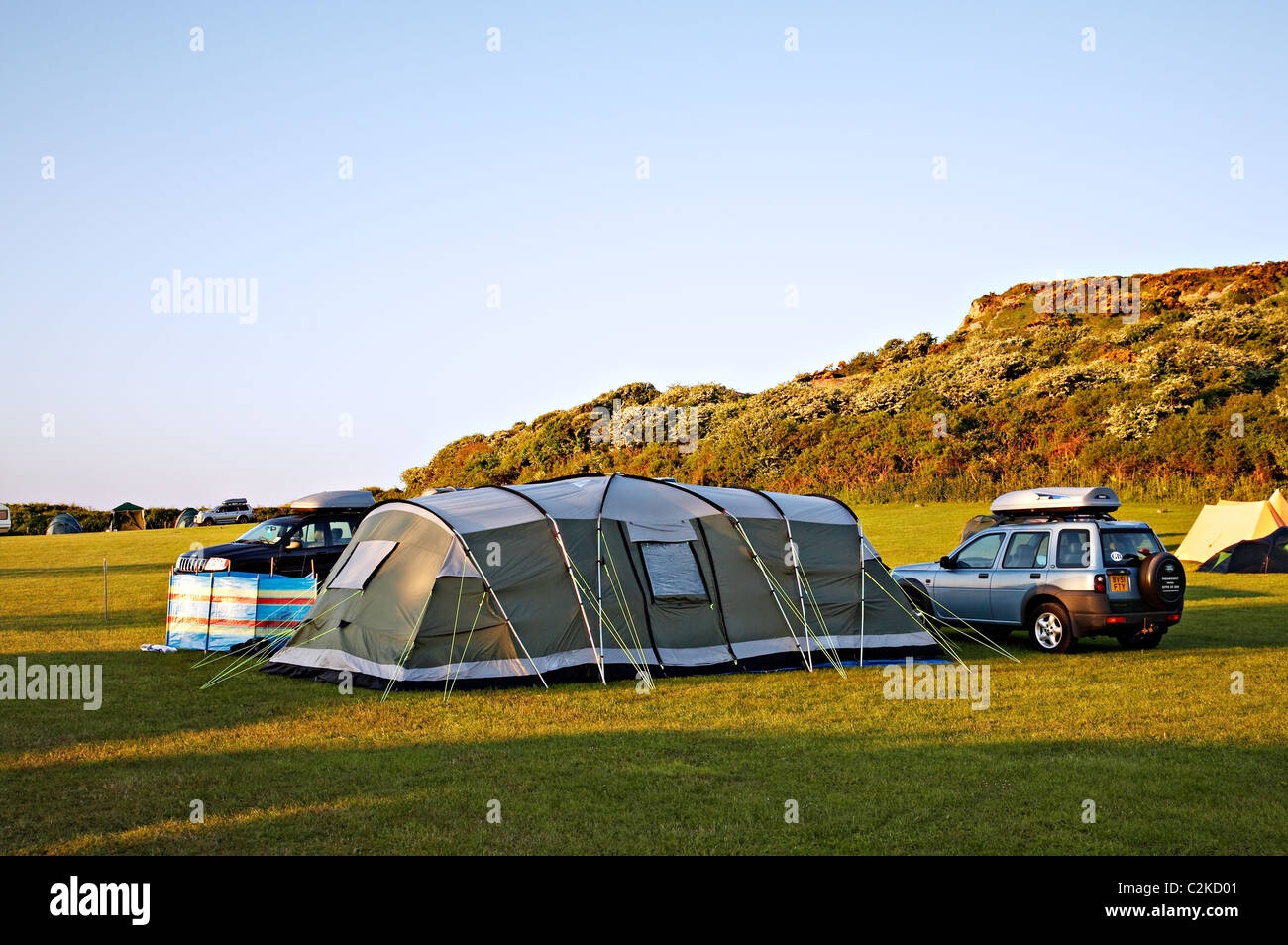 Carreglwyd Camping & Caravan Park, Port Eynon, Gower, Wales Foto de stock