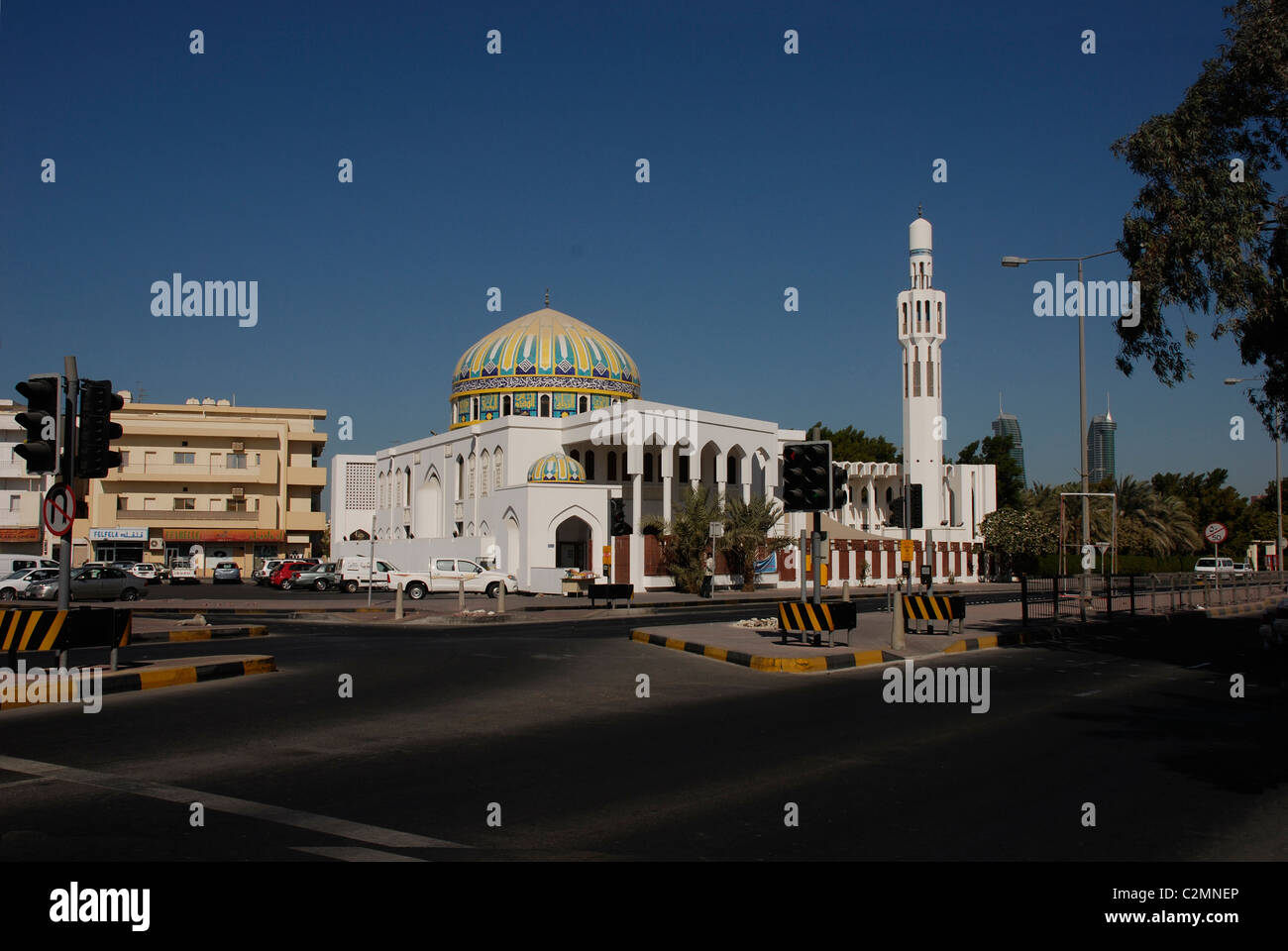 Emam Al Sadiq Mezquita, Manama, Bahrein, Oriente Medio Foto de stock
