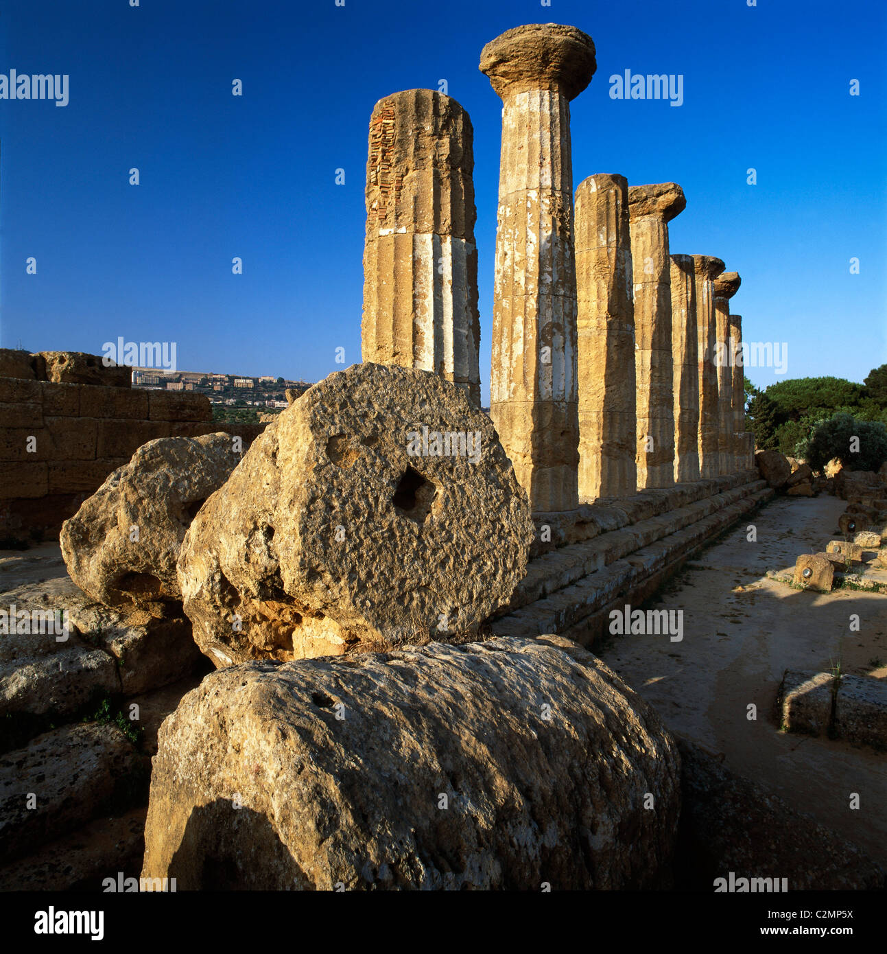 Agrigento Templo de Hércules. 582 B.C Sicilia, Italia. Foto de stock