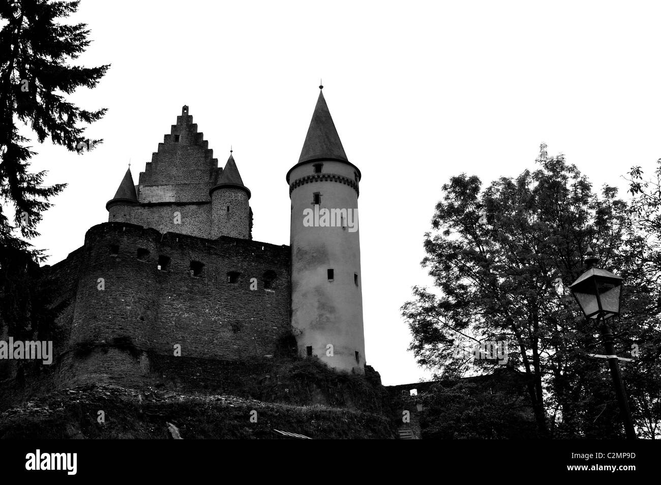 El castillo de Vianden, Luxemburgo Foto de stock