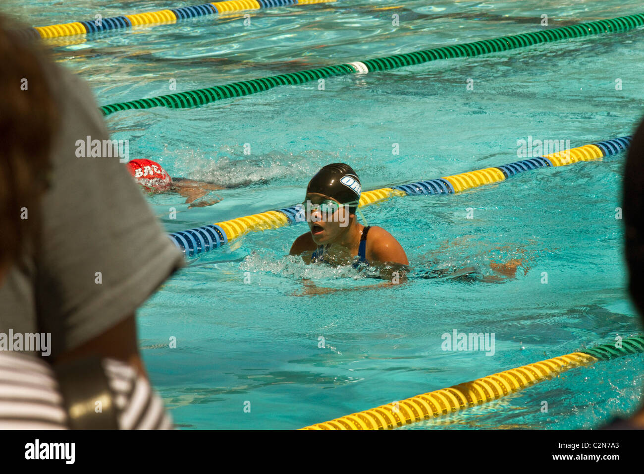 La juventud atletismo raza competir speedo piscina de agua chico chica kid  niño mama respiración rápida carrera sun health ejercicio 13 yo 14 15  Fotografía de stock - Alamy
