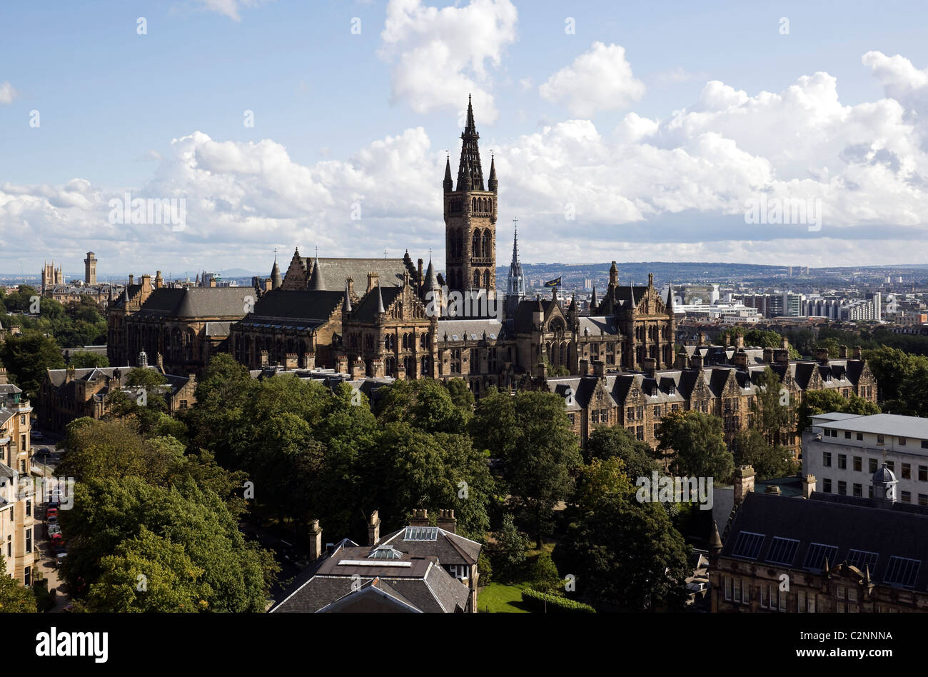 La Universidad de Glasgow. Paisaje urbano. Vista general Foto de stock