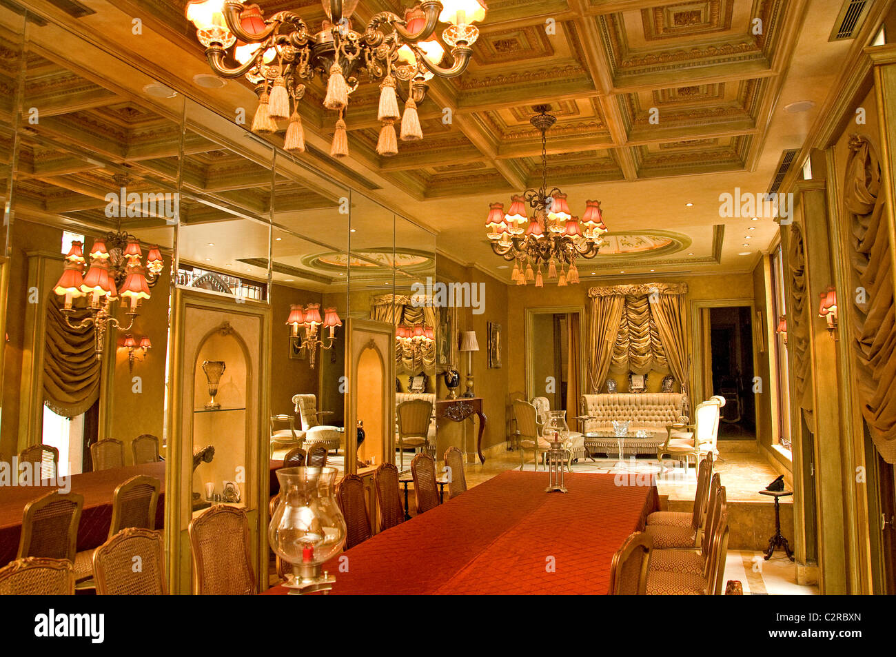 El restaurante Palacio Zmorod romántica casa antigua de Alepo en Siria Foto de stock
