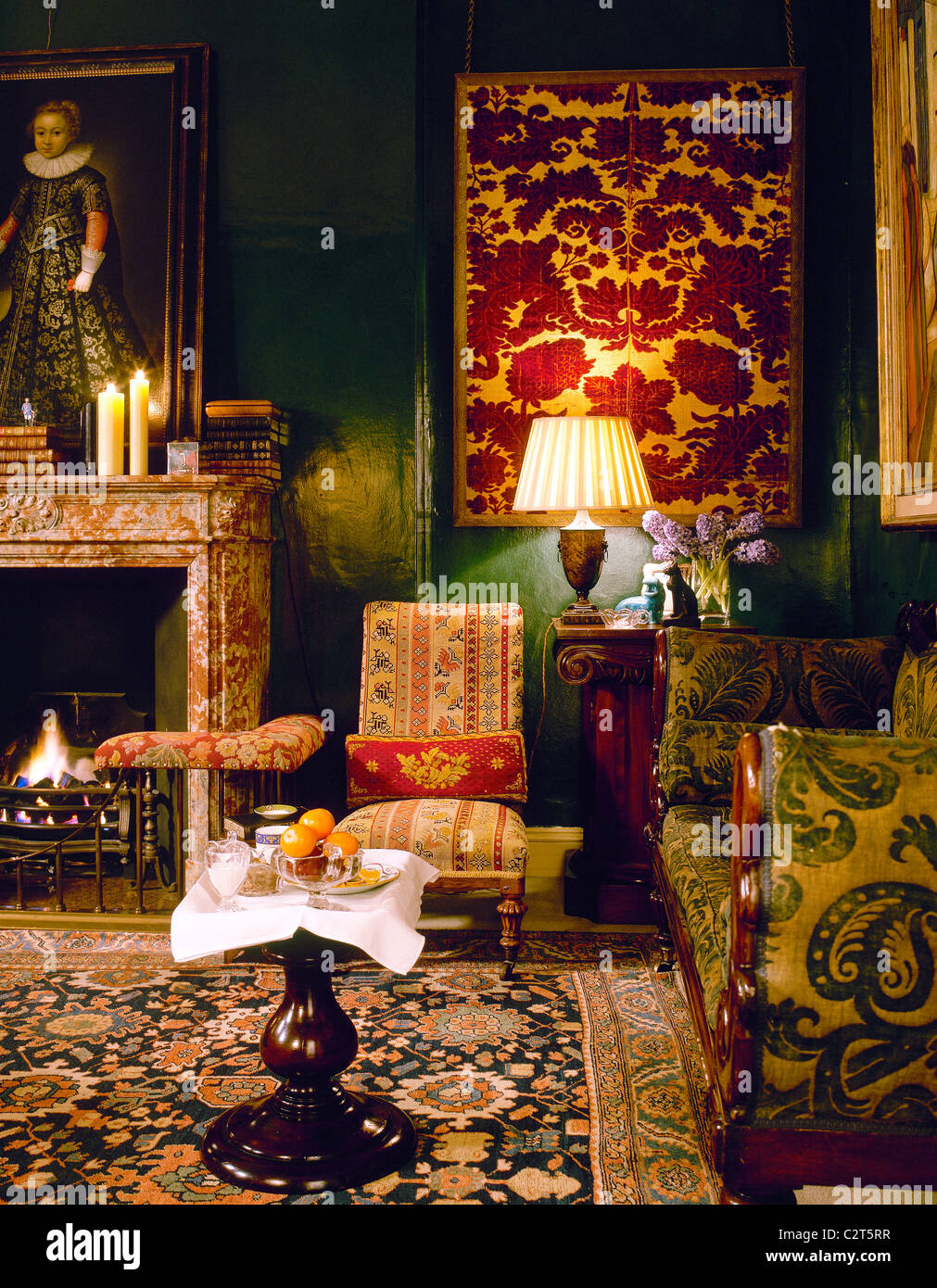 Estilo tradicional de estilo victoriano, dormitorio, zona de estar, Foto de stock