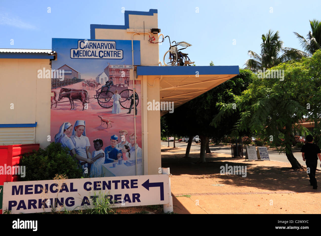 Medical Center mural anuncio, Carnarvon, al noroeste de Australia