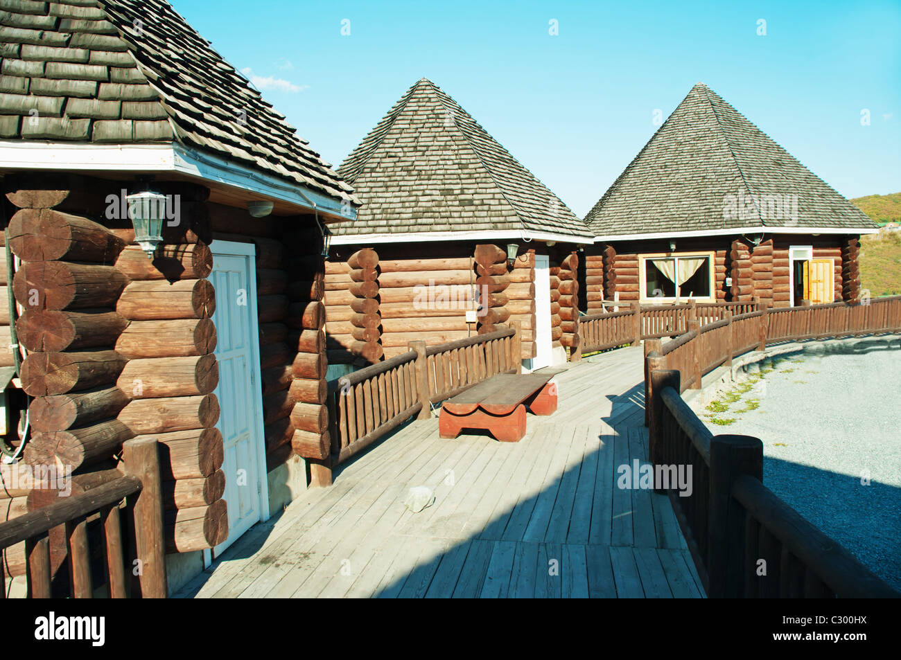 Download Pequenas casas de playa de madera Desktop Wallpaper