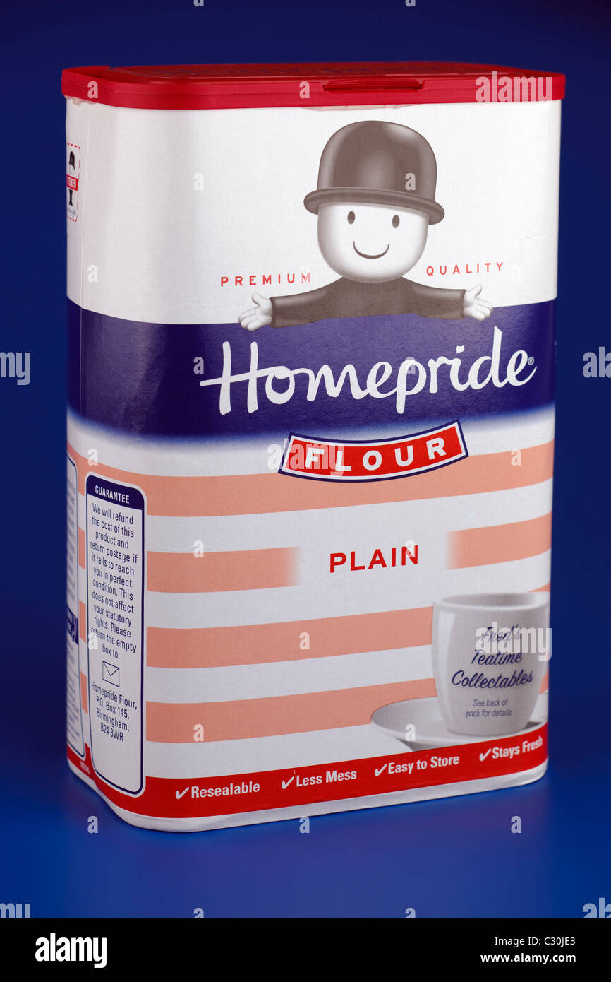 Envase resellable de Homepride harina Foto de stock