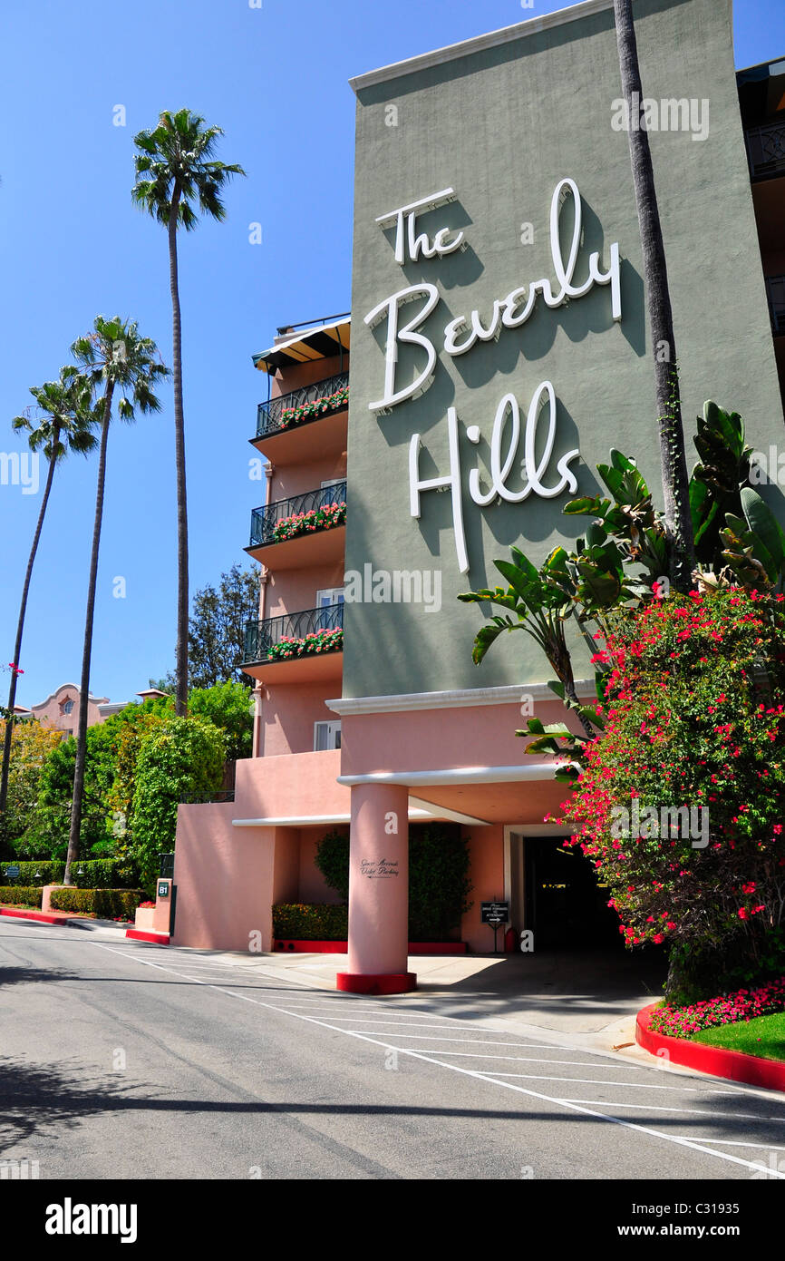 El Hotel Beverly Hills en Los Ángeles Foto de stock