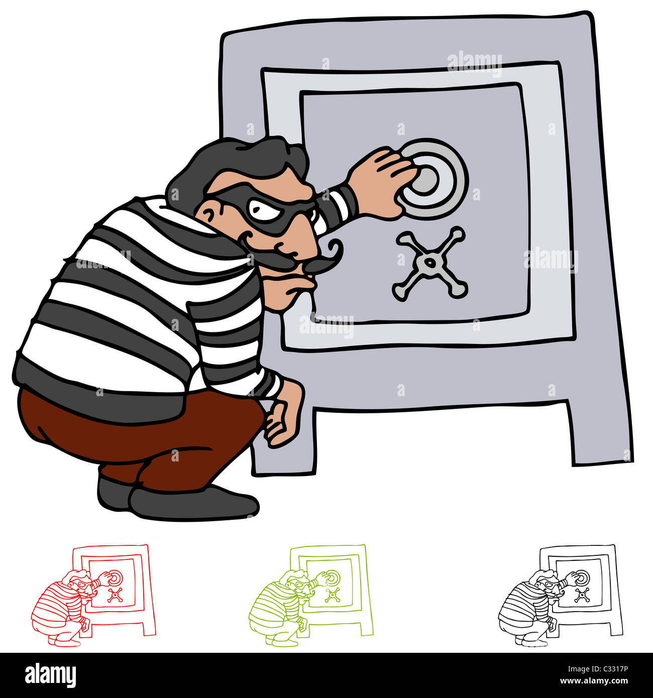 Una imagen de un ladrón tratando de abrir una caja fuerte Fotografía de  stock - Alamy