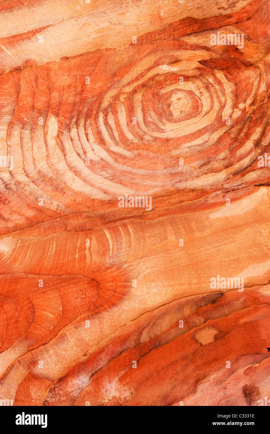 Patrones de arenisca, Petra, Ciudad de Piedra Nabataean Jordania, PATRIMONIO DE LA HUMANIDAD Foto de stock