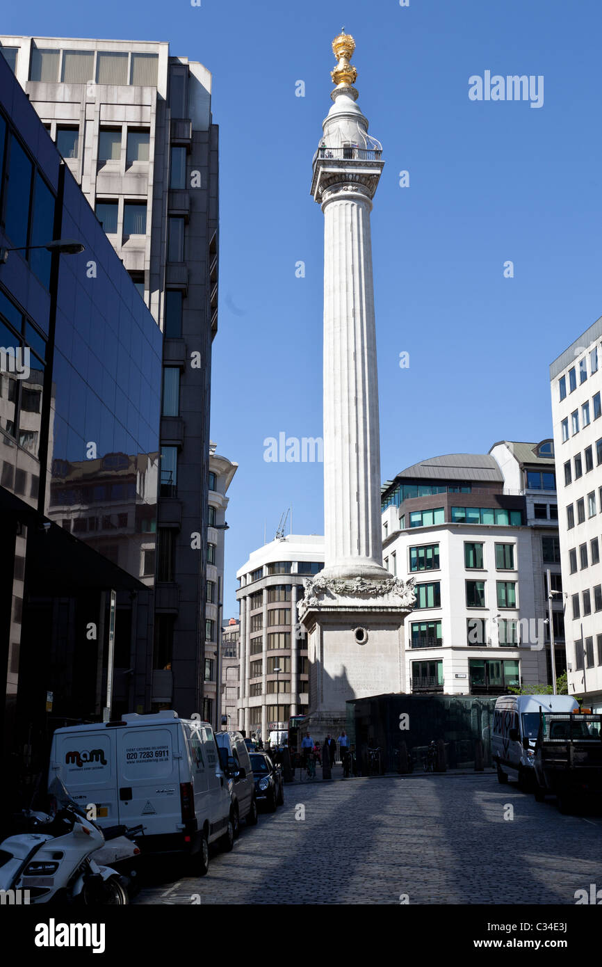 El monumento al Gran Incendio de Londres Foto de stock