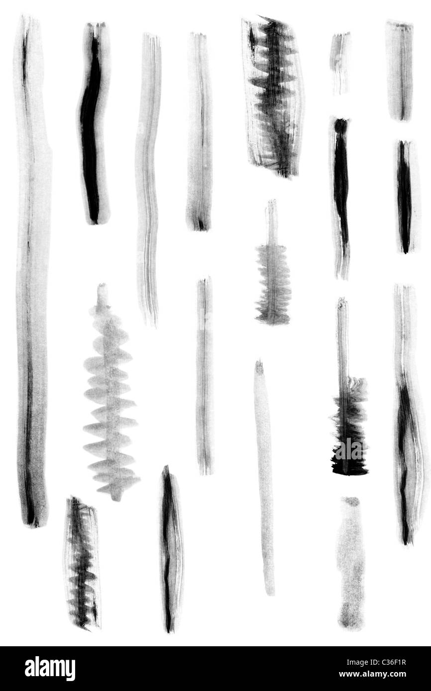 Tinte para el pelo blanco y negro silueta pincel Imagen Vector de stock -  Alamy