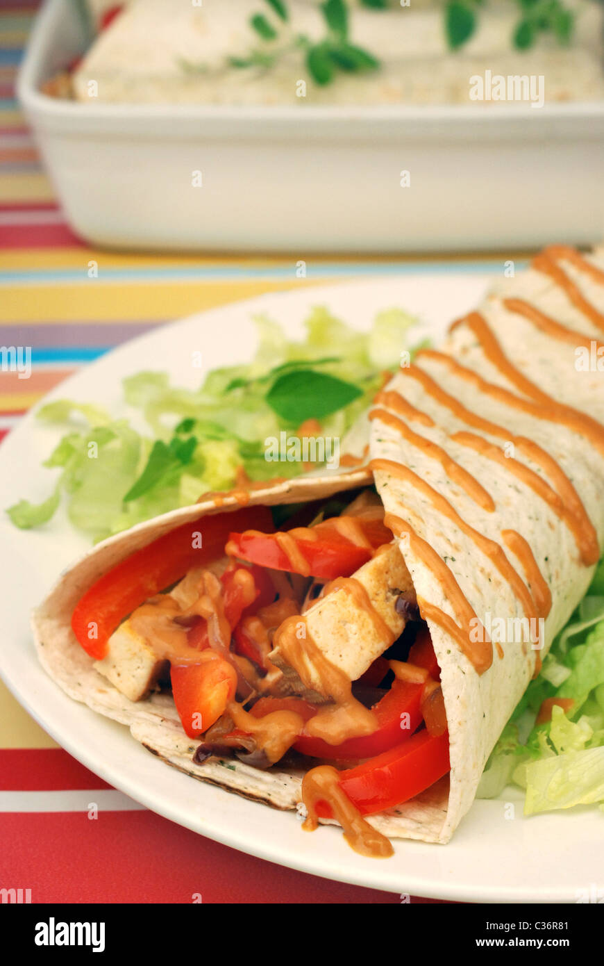 Vegan Satay Wrap Foto de stock