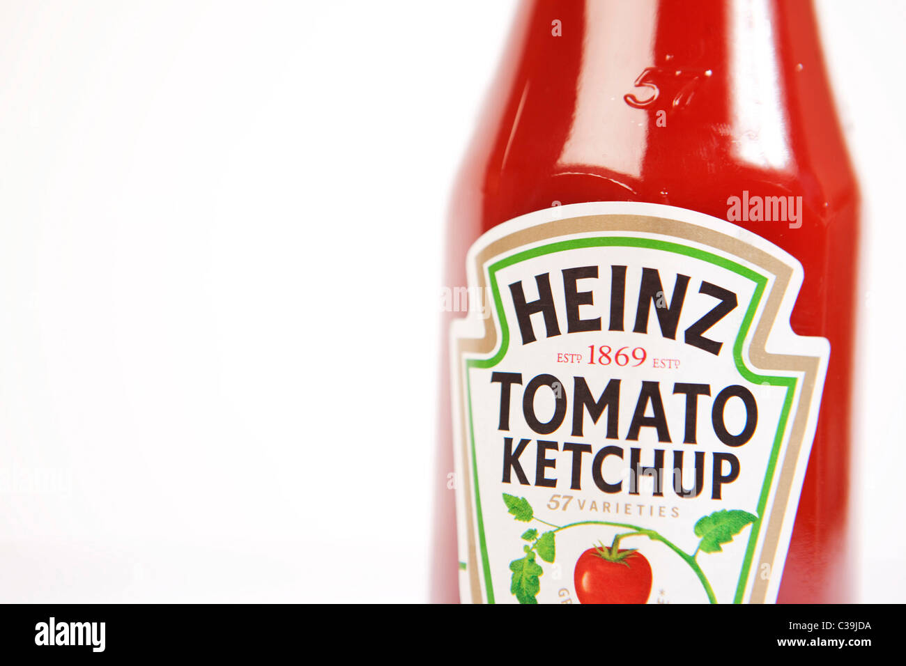 Imagen ilustrativa de un clásico original botella de Ketchup Heinz. Foto de stock